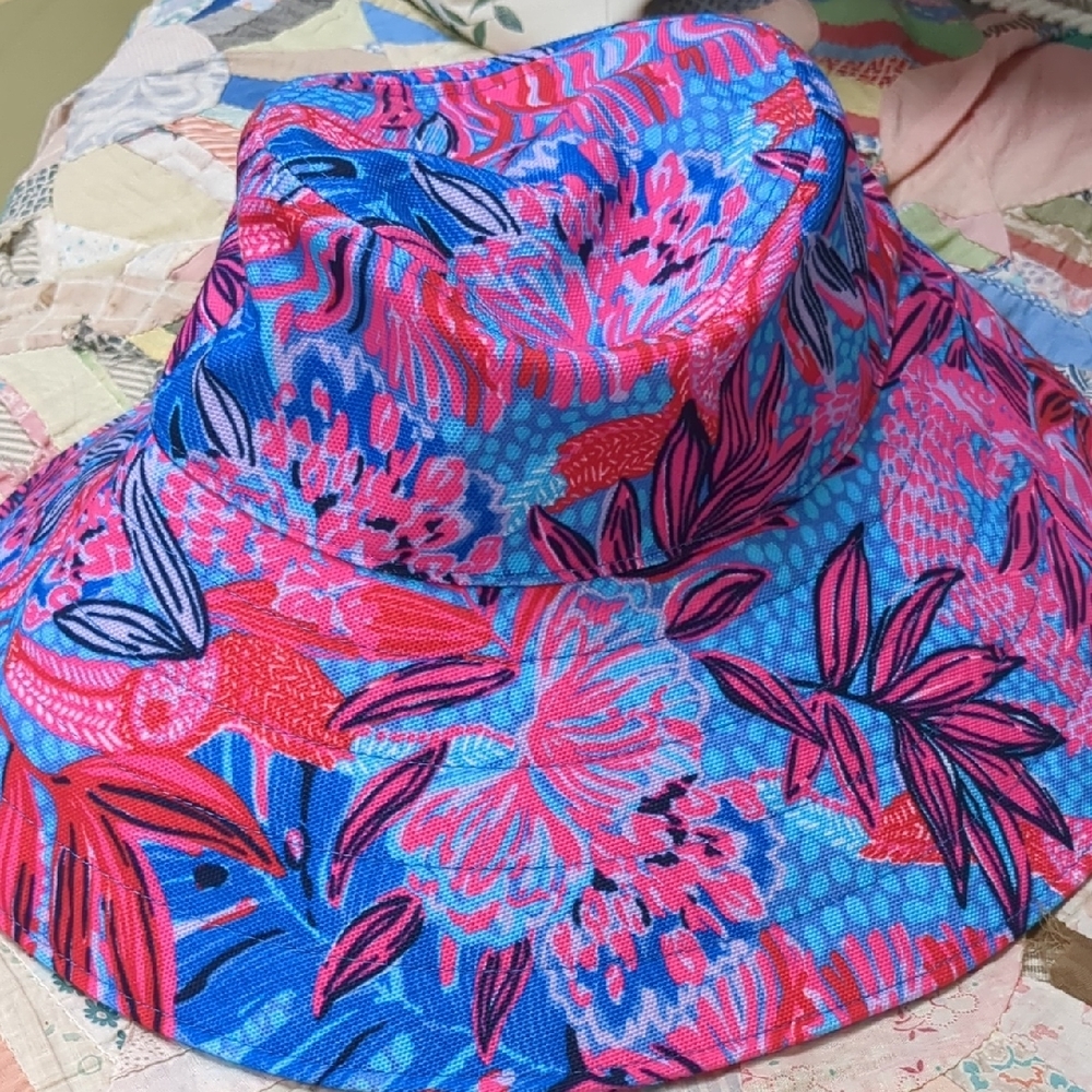 Lilly Pulitzer NWOT Sun Hat Ruby Red Wild Times - Picture 4 of 7